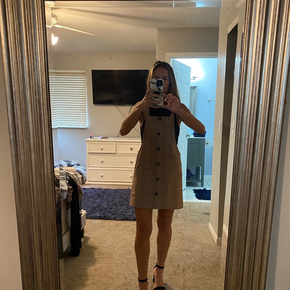 Plaid overall skirt